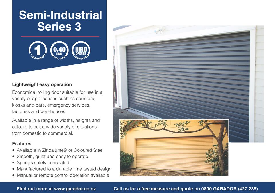 Series 3 Semi Industrial Roll A Door